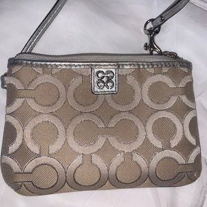 Classic Silver "C" Coach Wristlet
